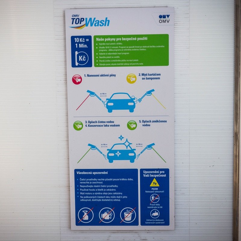 Myčka OMV Plzeňská směr do centra